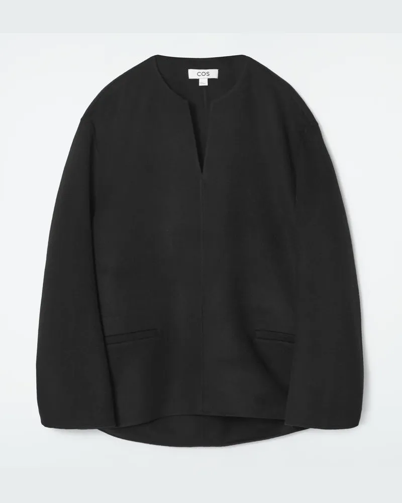 COS Bluse Aus Doubleface-Wolle Schwarz