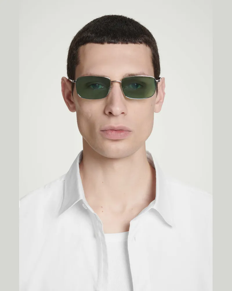 COS Rechteckige Sonnenbrille Mit Drahtgestell Silberfarben