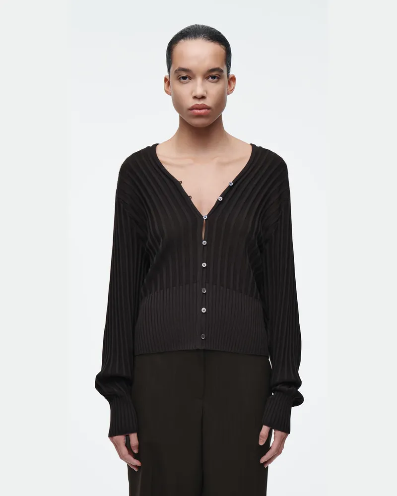 COS Strickjacke Aus Seide Braun