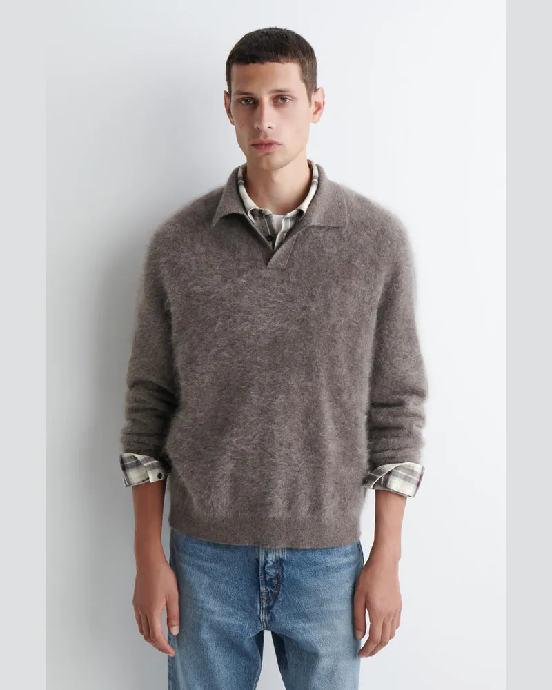COS Polopullover Aus Gebürstetem Kaschmir Beige