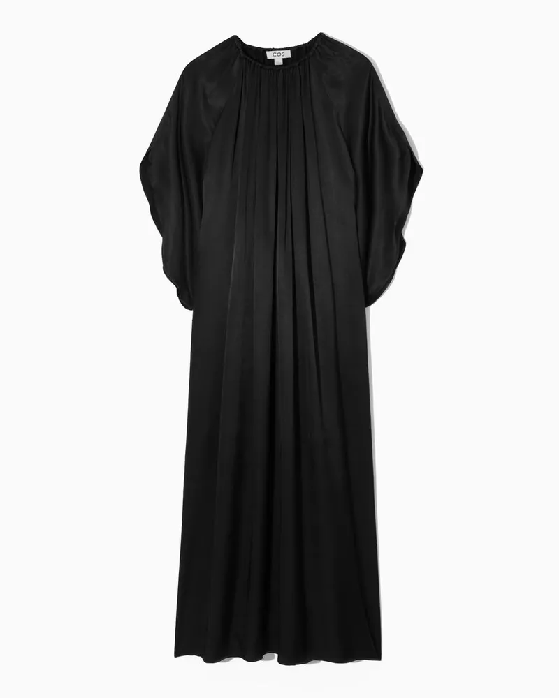 COS Fliessendes Midikleid Mit Raffungen Schwarz