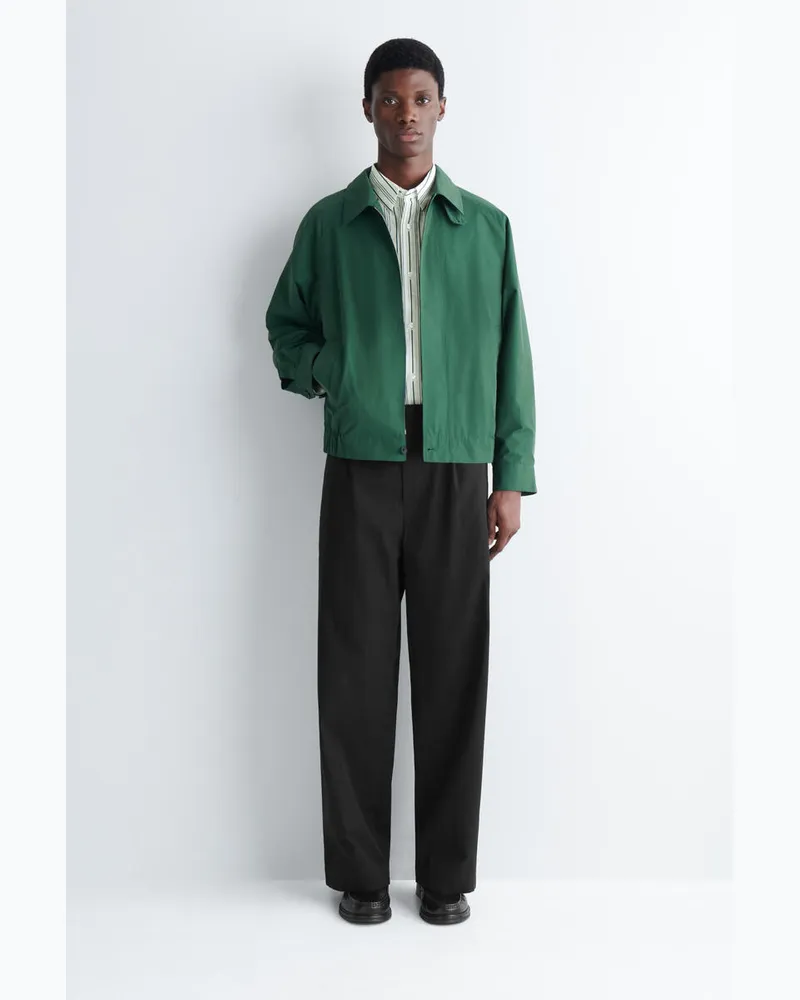 COS Harrington-Jacke Aus Baumwoll-Nylon-Mix Grün