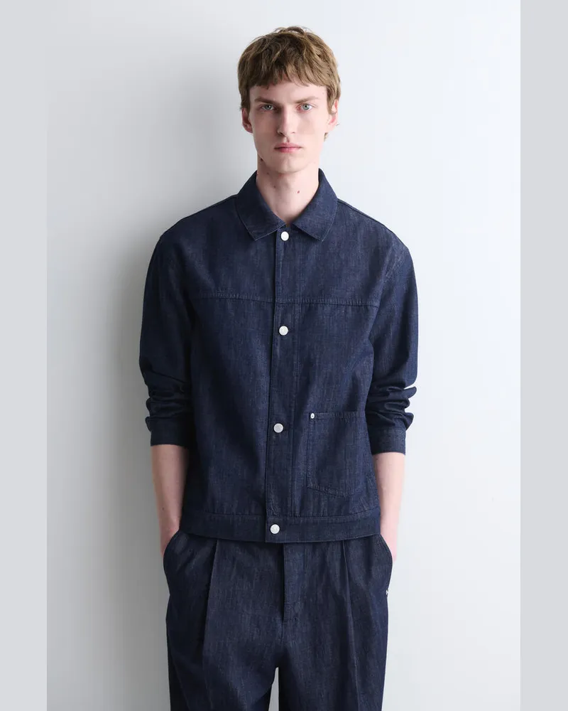 COS Hemdjacke Aus Denim Blau