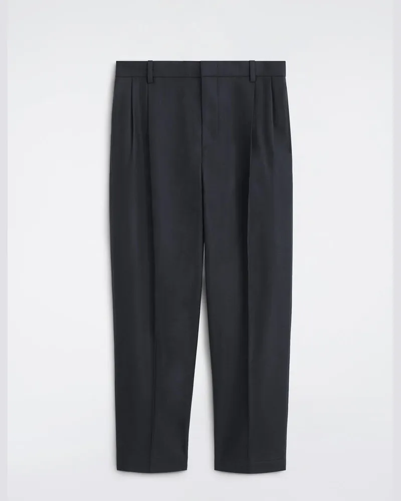 COS Lockere Wollhose Mit Geradem Bein Und Falten Blau