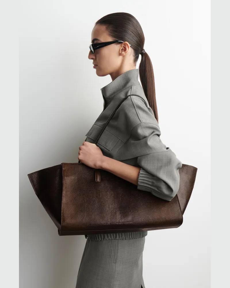 COS Monument Tote Bag - Leder Braun