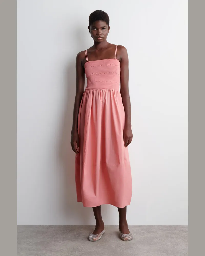 COS Midikleid Mit Smokdetails Rosa