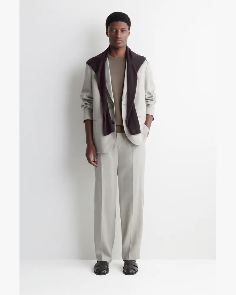 COS Lockere Leinenhose Mit Schmal Zulaufendem Bein Grün