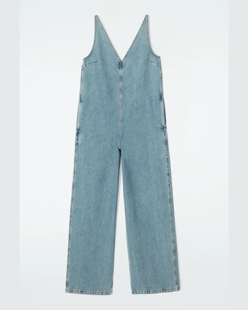 COS Jumpsuit Aus Denim Mit V-Ausschnitt Blau