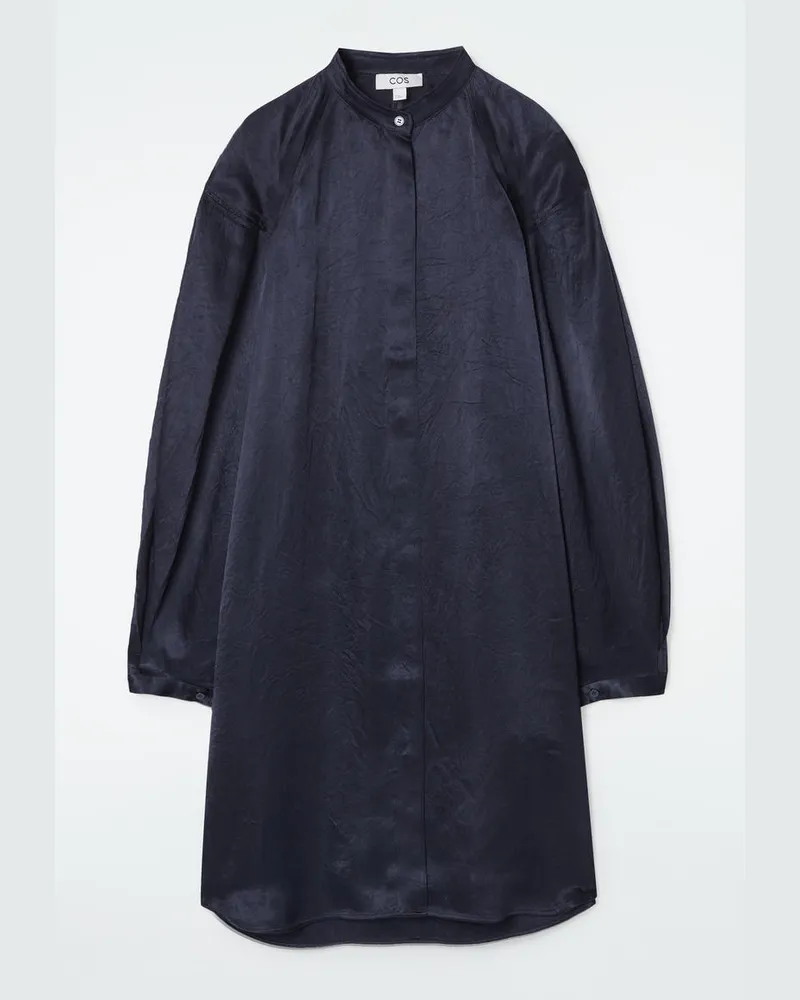 COS Midikleid Aus Satin Mit Falten Blau