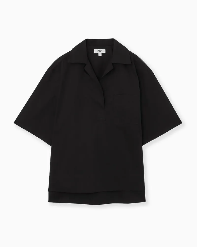 COS Legeres Kurzarmhemd Schwarz