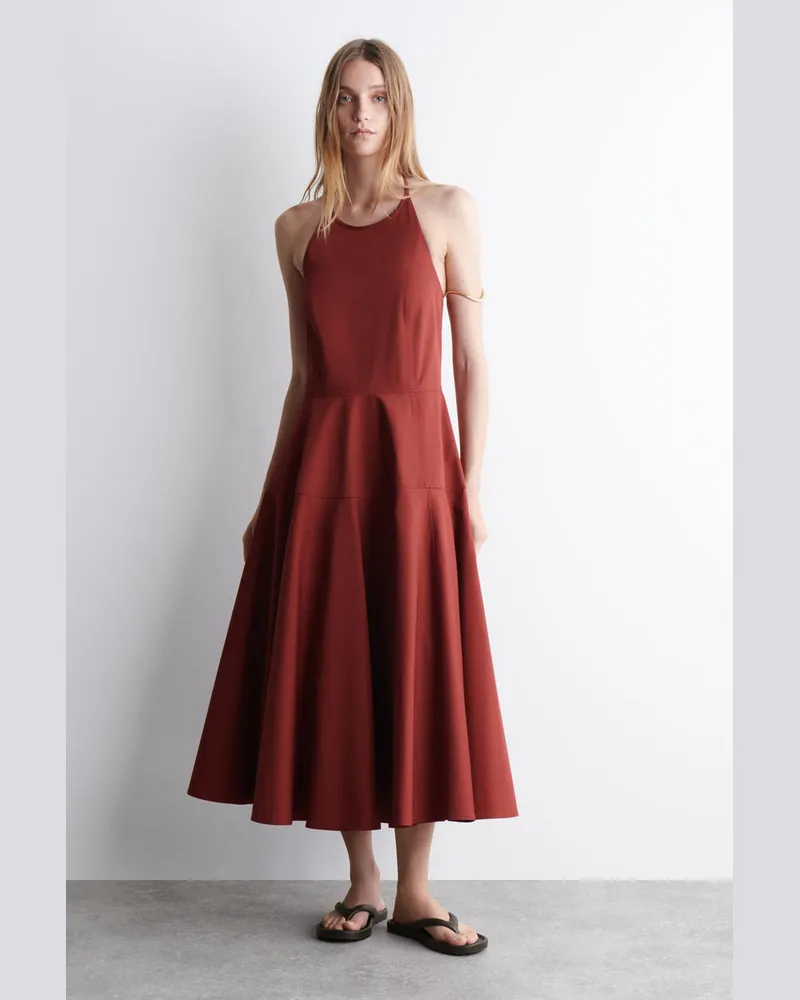 COS Neckholder-Kleid Aus Pima-Baumwolle Rot