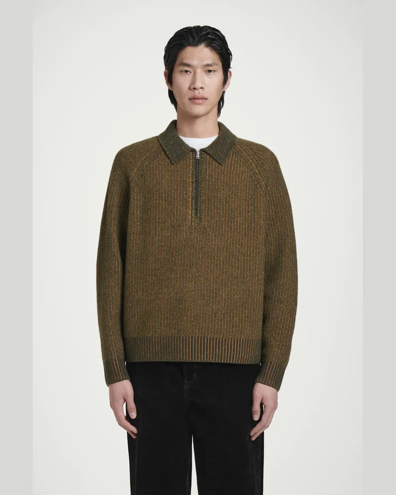 COS Pullover Aus Merinowoll-Yak-Mix Mit Kragen Gelb