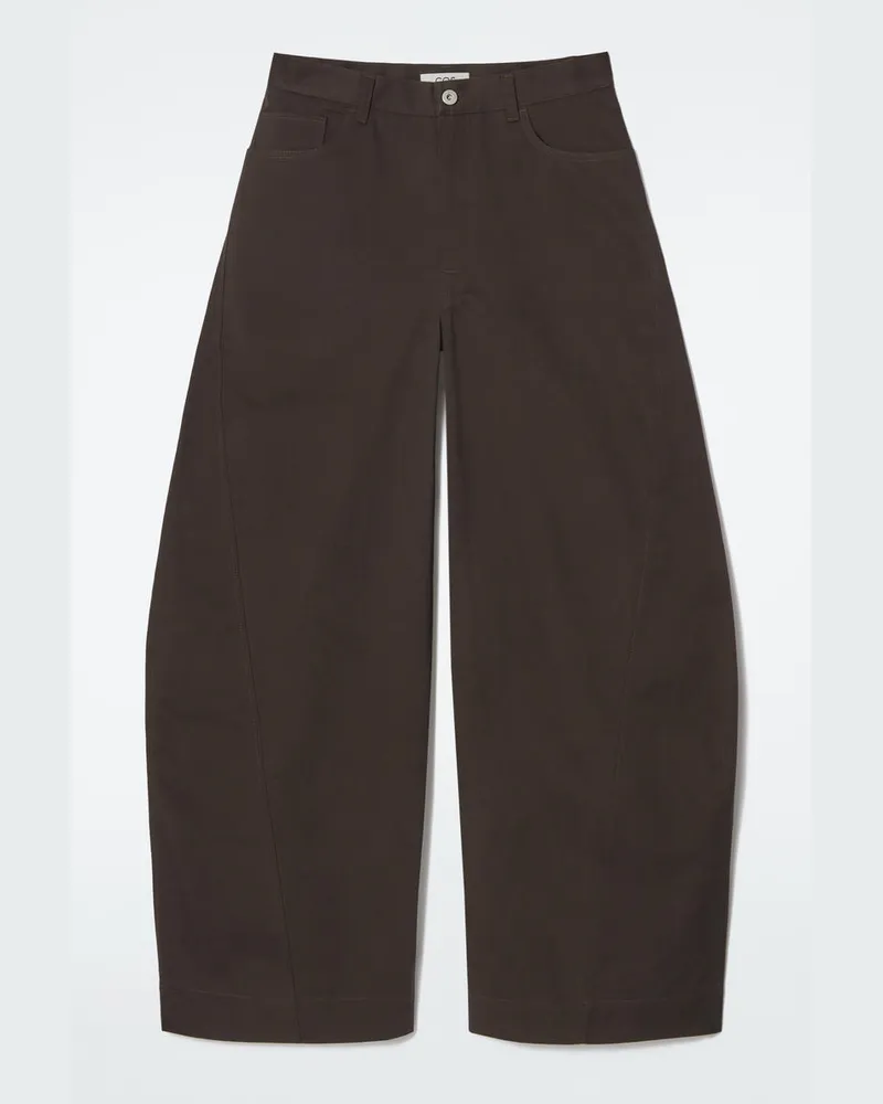 COS Dekonstruierte Baumwollhose Mit Barrel-Bein Braun
