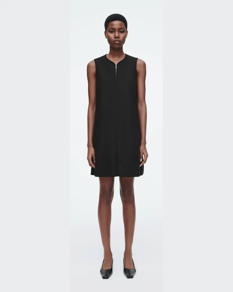COS Minikleid Aus Scuba-Jersey Mit Reissverschluss Schwarz
