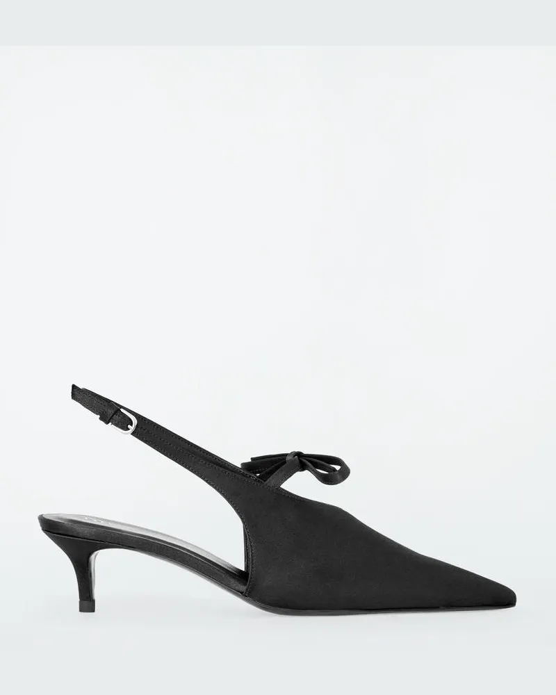 COS Spitze Satin-Slingback-Pumps Mit Schleifendetail Schwarz