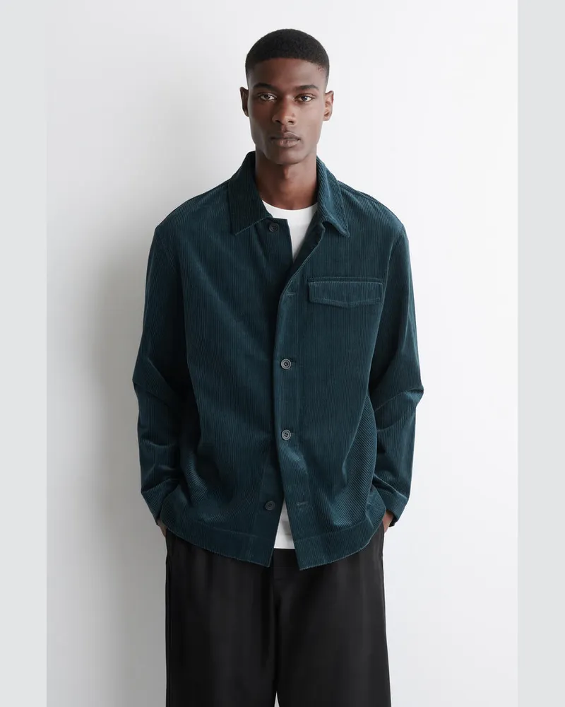 COS Hemdjacke Aus Baumwollcord Türkis