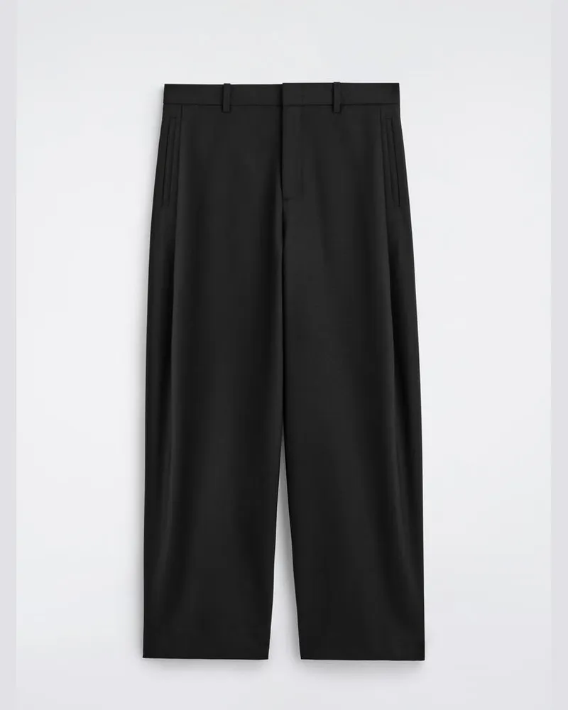 COS Wollhose Mit Weitem Bein Und Falten Schwarz