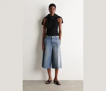Culottes Aus Denim Mit Biesen