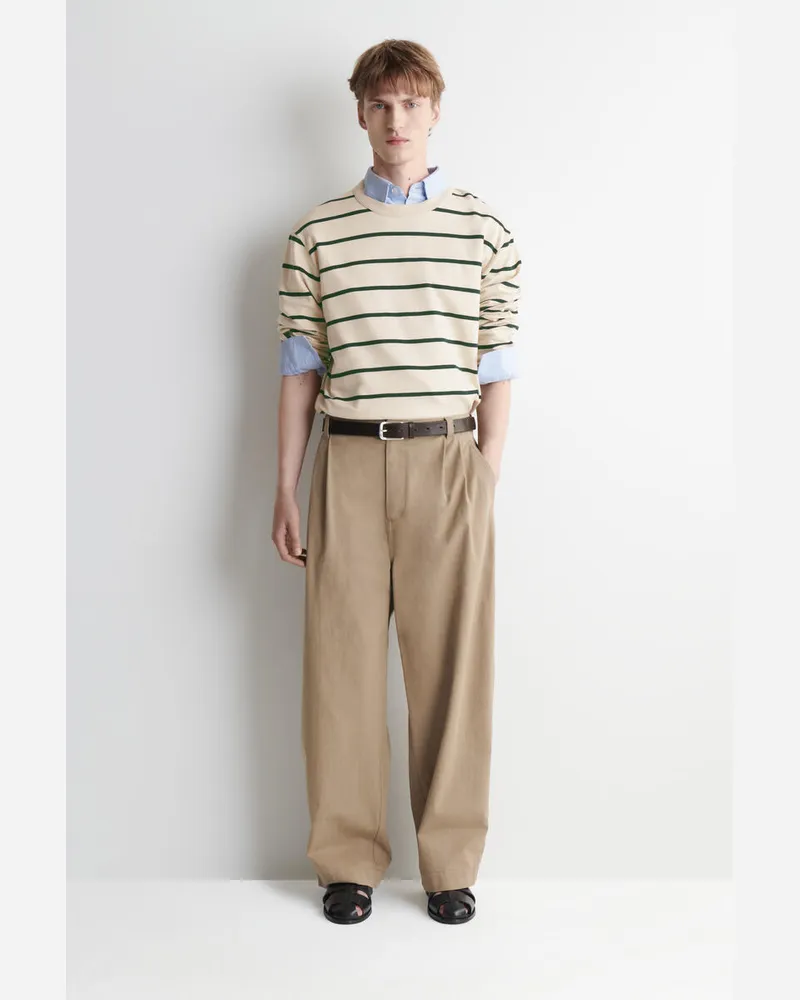 COS Baumwollhose Mit Lockerer Passform Und Barrel-Bein Beige