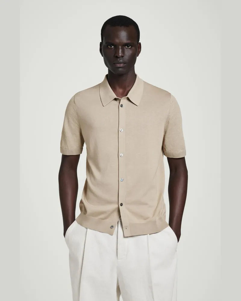 COS Strickoberteil Aus Leinen-Seiden-Mix Beige