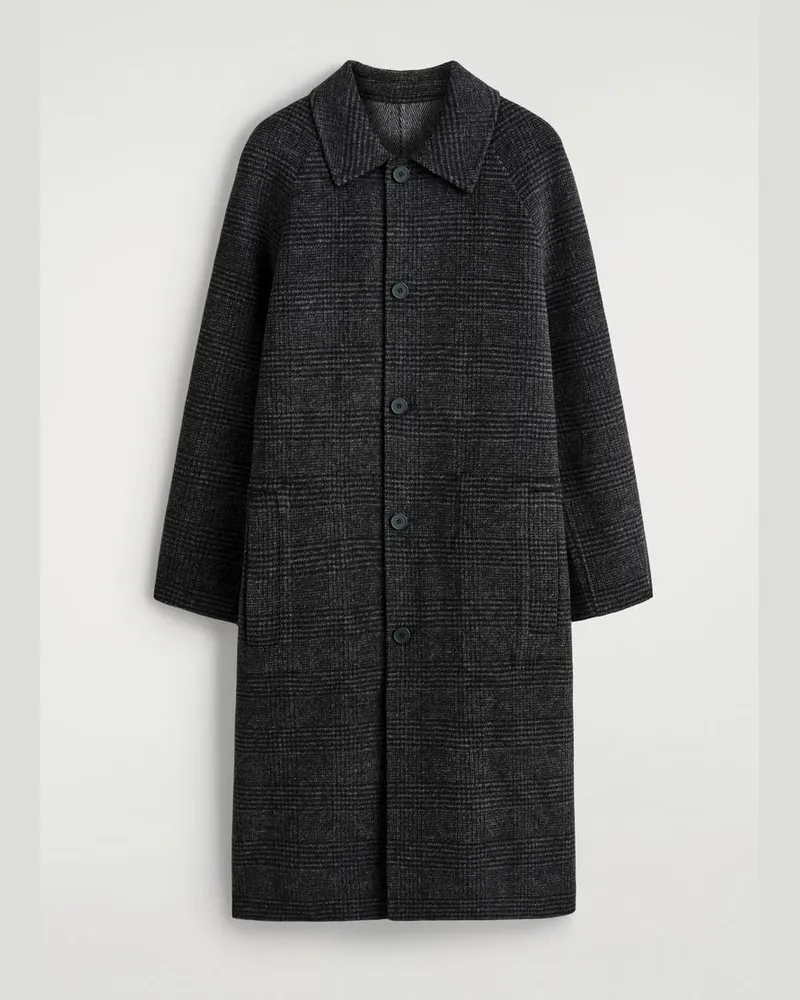 COS Wendbarer Wollmantel Mit Karos Und Fischgrätmuster Grau