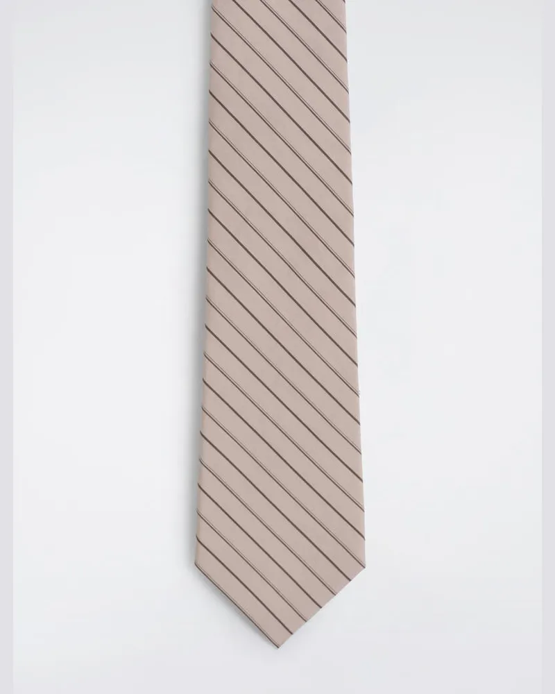 COS Striped Cotton-Silk Tie Rosa