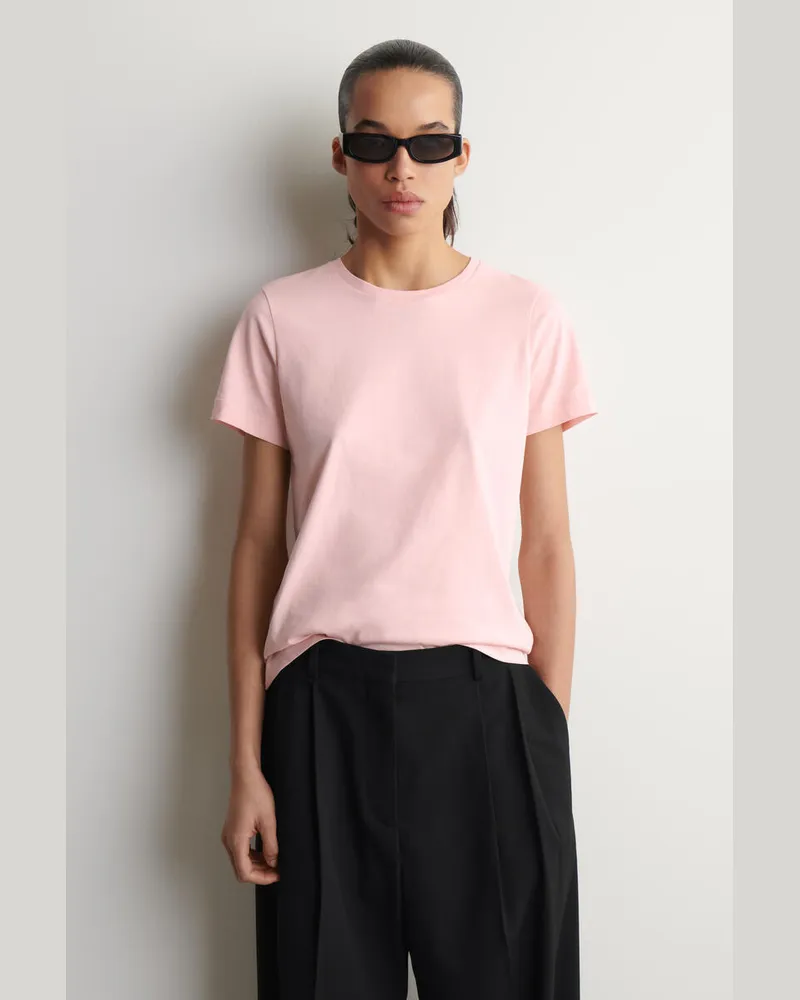 COS Baumwoll-T-Shirt Mit Rundhalsausschnitt Rosa