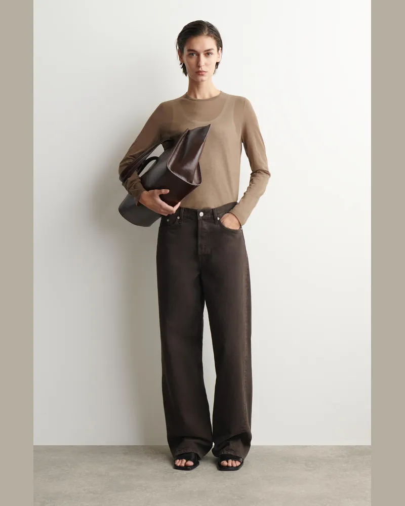 COS Facade Jeans Mit Geradem Bein Braun