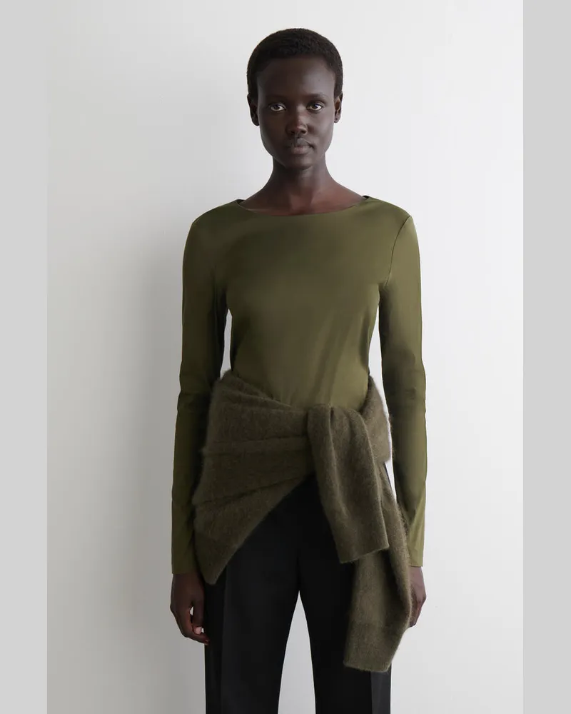 COS Langarmshirt Aus Baumwolle Grün