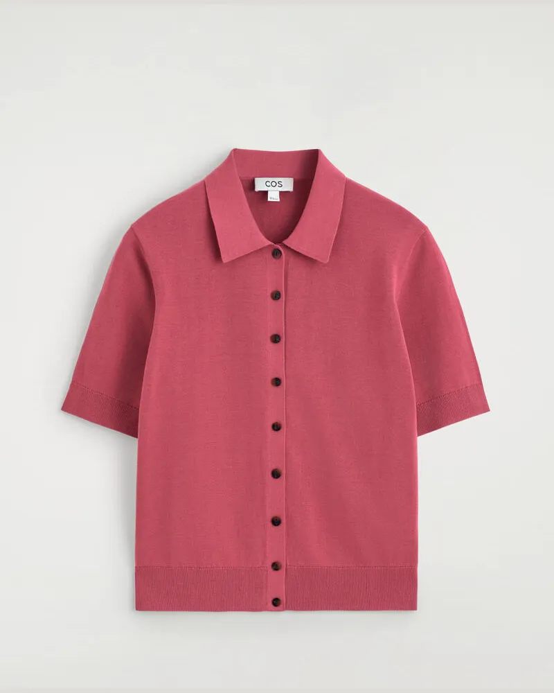 COS Strickjacke Aus Baumwolle Rosa