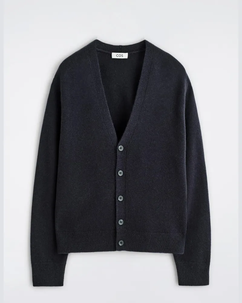 COS Strickjacke Aus Kaschmir Mit V-Ausschnitt Blau