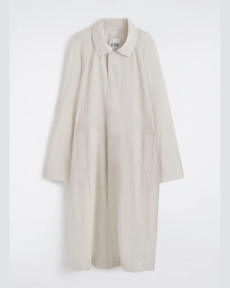COS Technischer Trenchcoat Aus Durchscheinendem Nylon Weiß