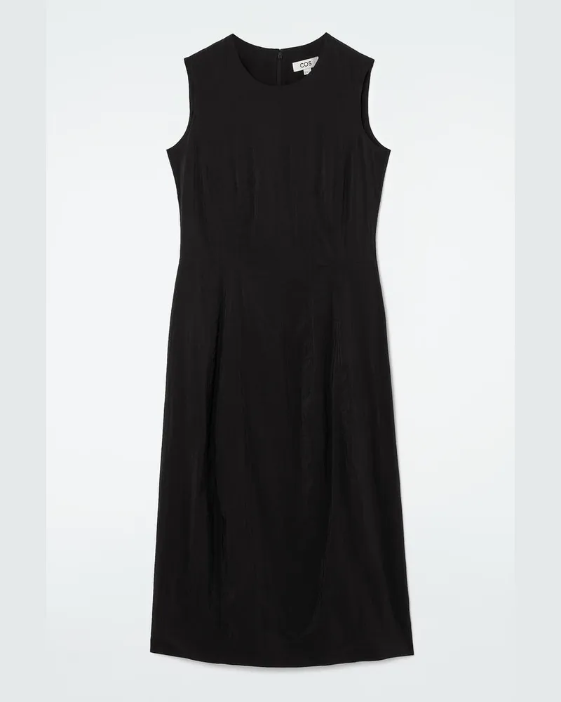 COS Ärmelloses Midikleid Mit Steppnähten Schwarz