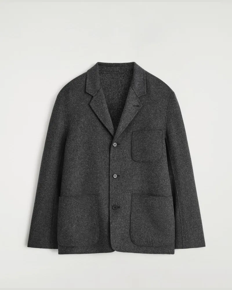 COS Unstrukturierter Wende-Blazer Aus Wolle Grau