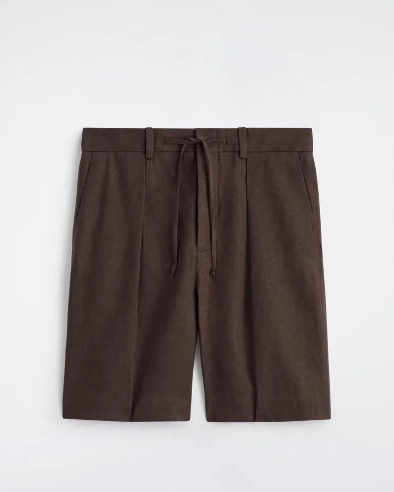 COS Leinenshorts Mit Kordelzugbund Und Falten Braun