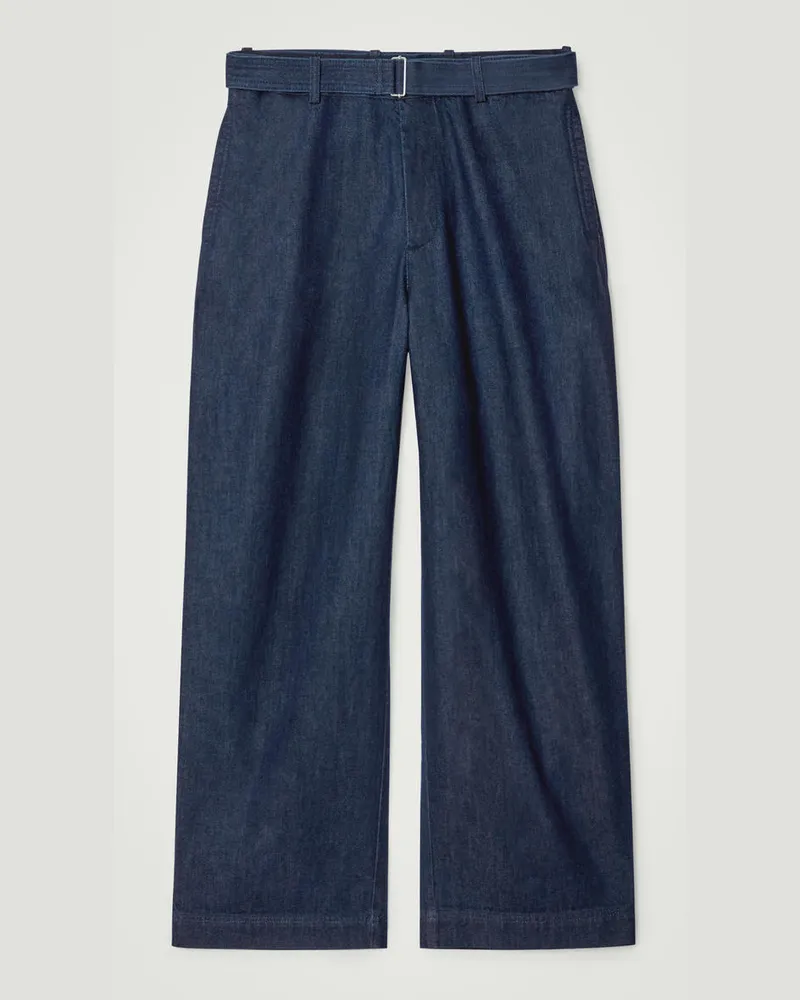 COS Hose Aus Denim Mit Geradem Bein Und Gürtel Blau