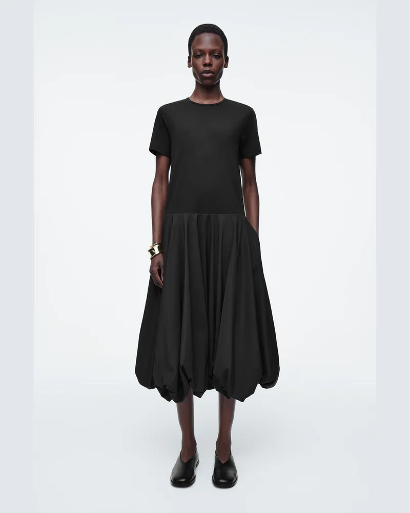 COS T-Shirt-Kleid Mit Ballonsaum Schwarz