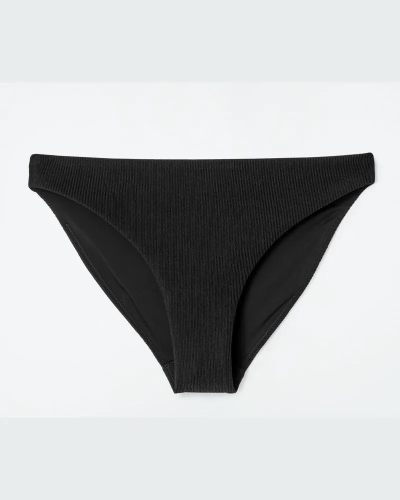 COS Gerippte Bikinihose Schwarz