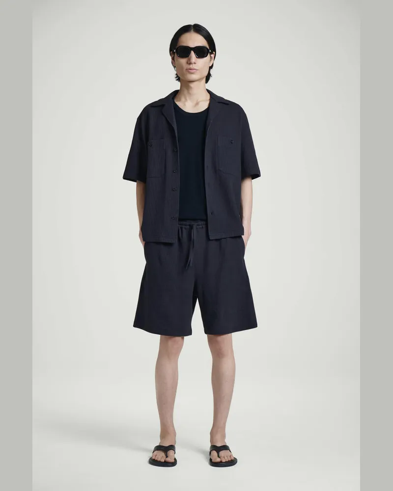 COS Shorts Aus Seersucker Mit Kordelzugbund Blau