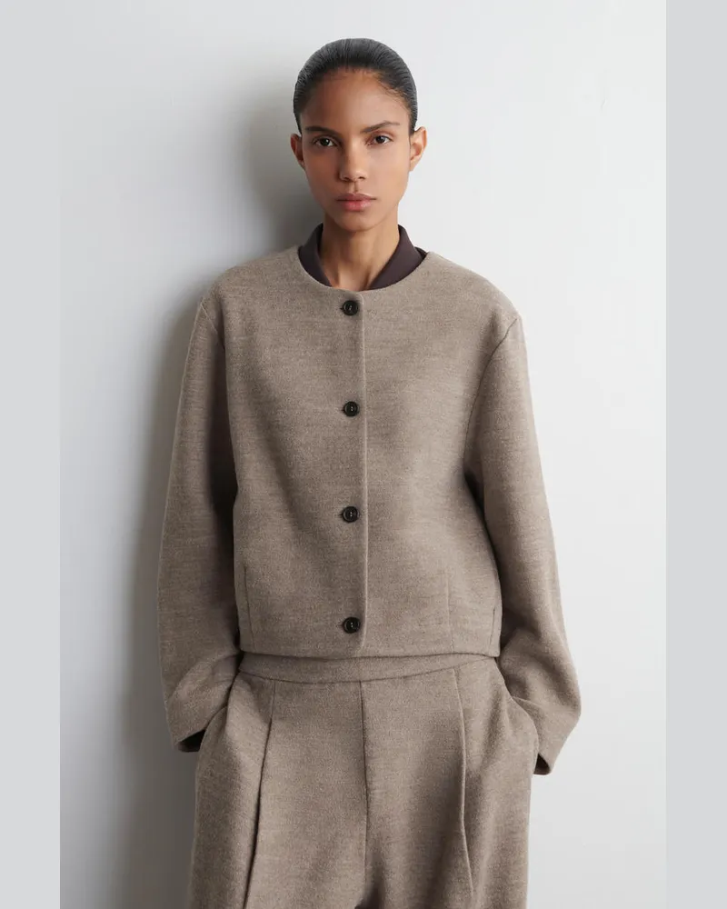 COS Strickjacke Aus Kochwolle Beige