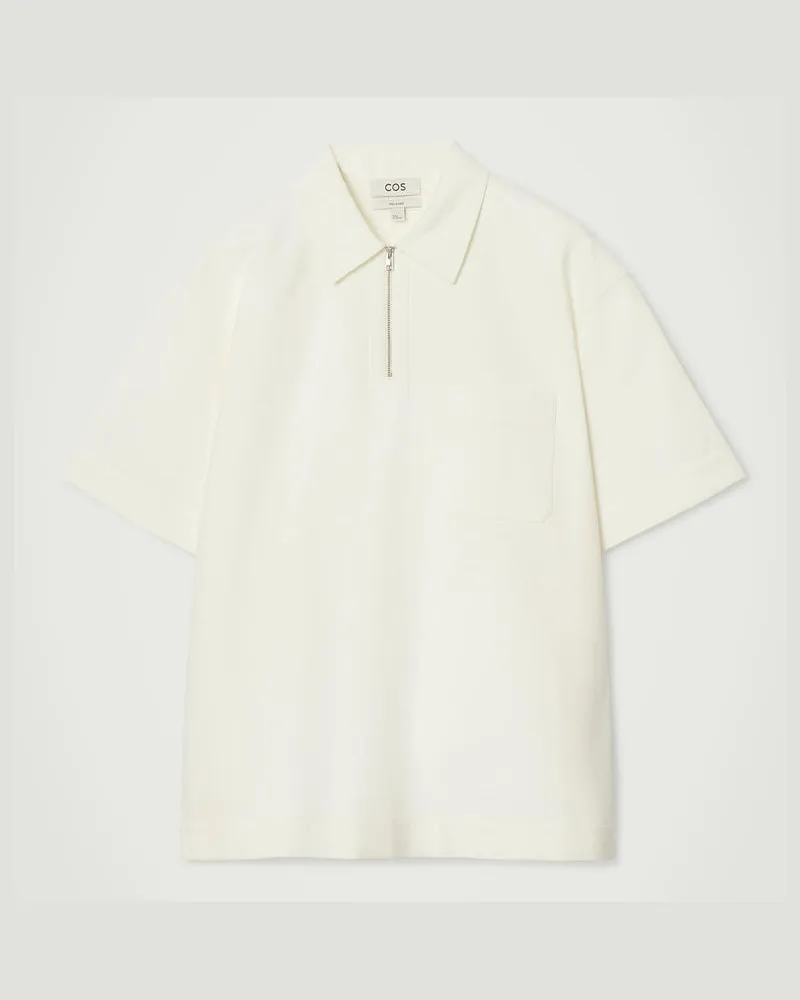 COS Poloshirt Aus Baumwoll-Twill Mit Reissverschluss Beige