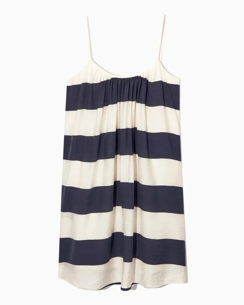 COS Kurzes Trägerkleid Mit Raffungen Blau