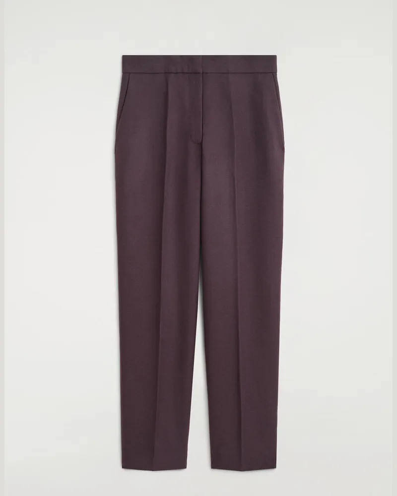 COS Elegante Hose Aus Wolle Mit Geradem Bein Braun