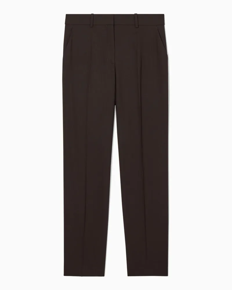 COS Schmal Geschnittene Wollhose Mit Geradem Bein Braun