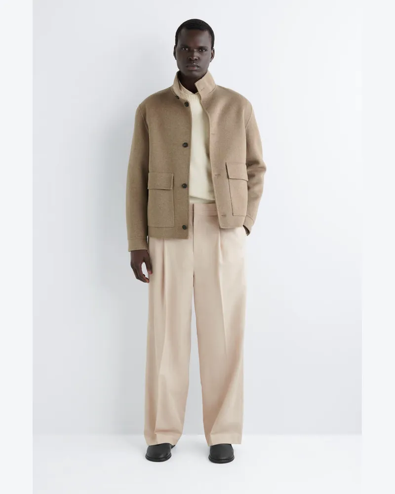 COS Hose Mit Weitem Bein Und Bügelfalten Beige