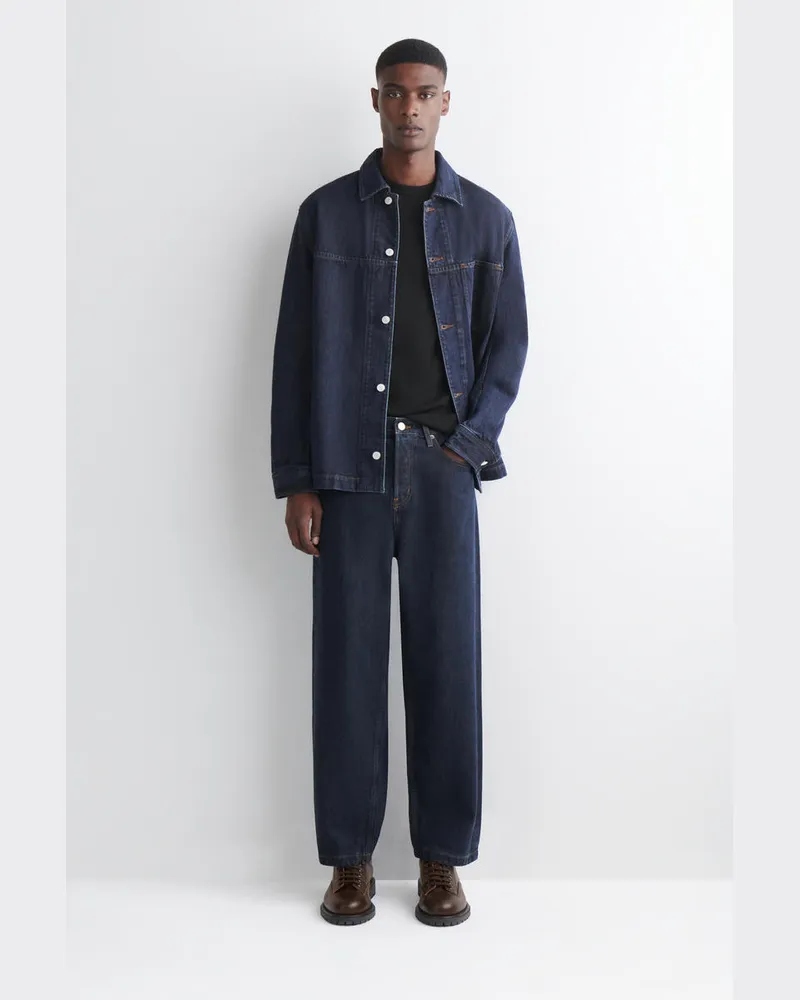 COS Schmal Geschnittenes Geripptes Baumwoll-T-Shirt Schwarz