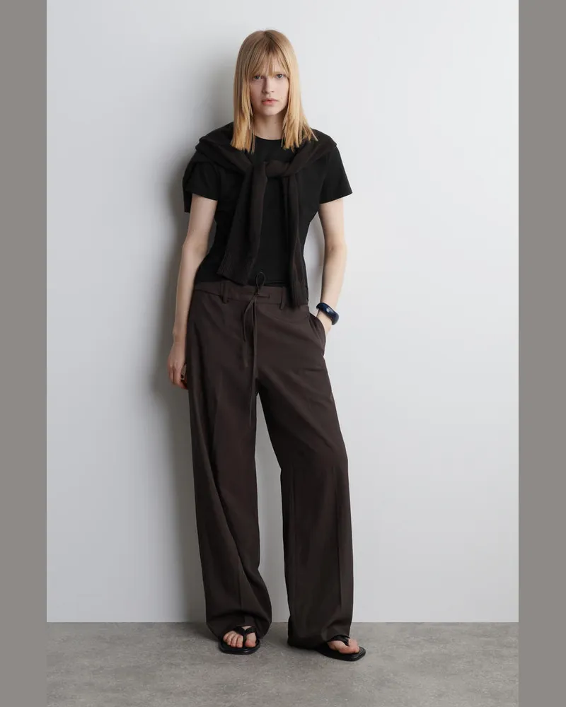COS Fliessende Hose Mit Kordelzugbund Braun