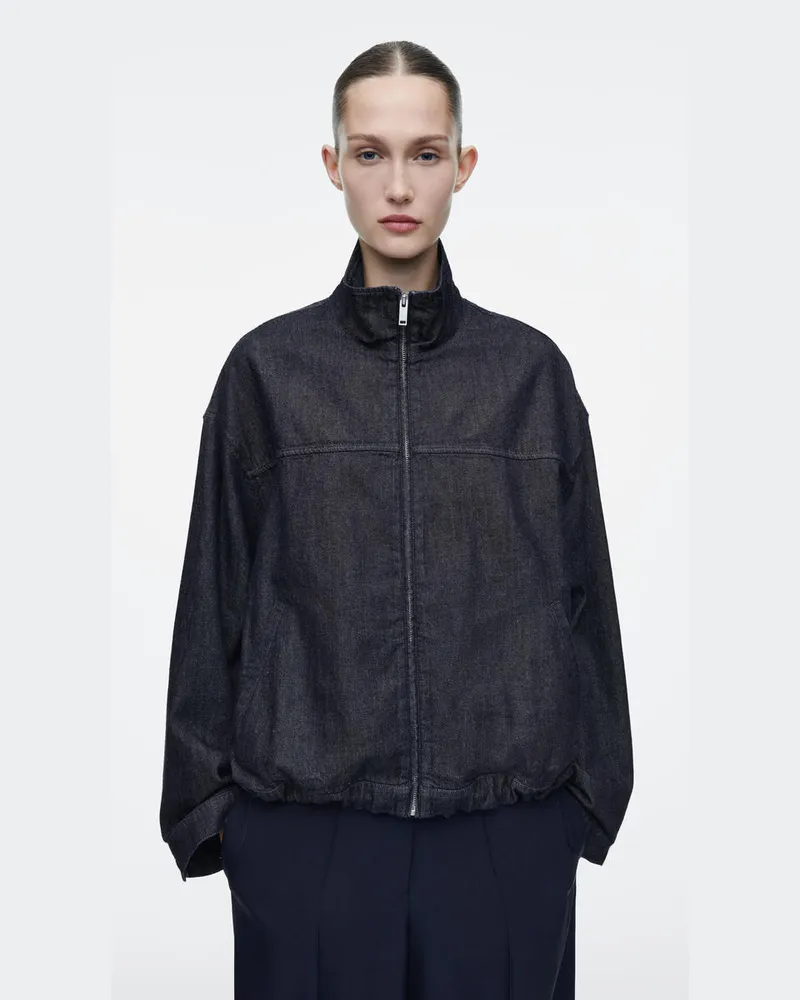 COS Oversized-Bomberjacke Aus Denim Blau