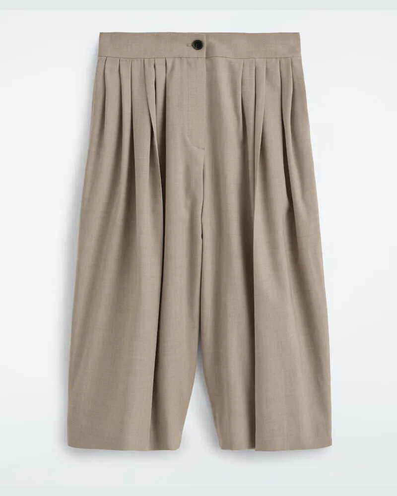 COS Culottes Aus Woll-Mix Mit Falten Beige