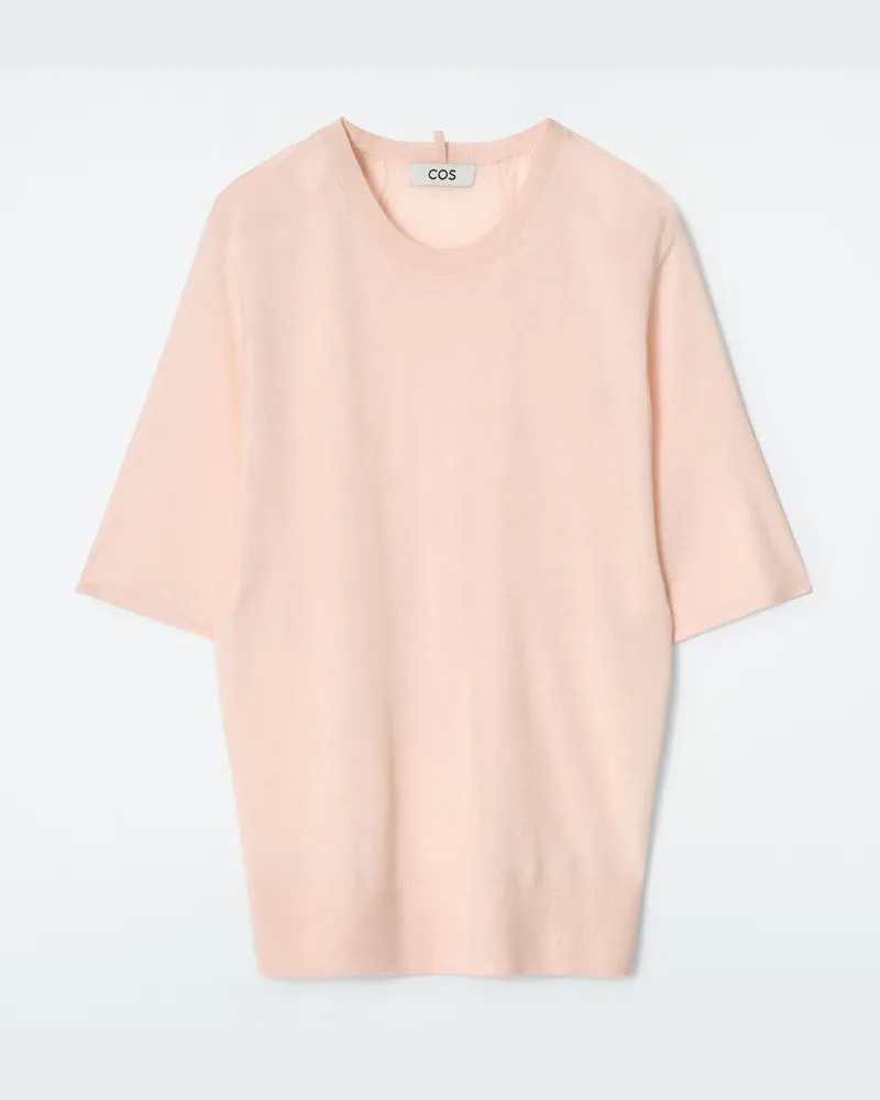 COS T-Shirt Aus Feinem Kaschmir Beige
